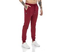 RED BRIDGE Pantalone da Tuta Uomo Joggers Sweat-Pants Basic Cotone Bordeaux XXL