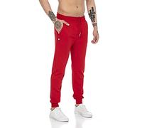 RED BRIDGE Pantalone da Tuta Uomo Joggers Sweat-Pants Basic Cotone Rosso S