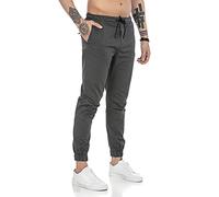 RED BRIDGE Pantalone da Uomo Joggers Pantaloni da Tuta Stile Chino Cotone Grigio S