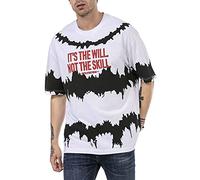 RED BRIDGE T-Shirt da Uomo Maglietta Manica Corta Oversize Cotone Scollo Rotondo Bianco L