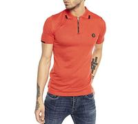 RED BRIDGE T-Shirt Polo da Uomo con Cerniera a Manica Corta Design Casual Rosso L