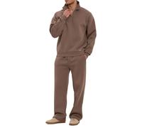Red Bridge - Tuta da jogging in due pezzi, con mezza zip, maglione e pantaloni, comoda tuta per il tempo libero, tutti i giorni e loungewear, marrone, XL