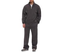 Red Bridge - Tuta da jogging in due pezzi, con mezza zip, maglione e pantaloni, comoda tuta per il tempo libero, tutti i giorni e loungewear, grigio scuro, XL