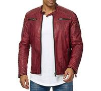 RED BRIDGE Uomo Giubbotto Manica Lunga Finta Pelle Biker Casuale Cotone Moda Giacca