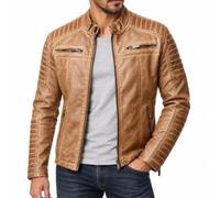 RED BRIDGE Uomo Giubbotto Manica Lunga Finta Pelle Biker Casuale Cotone Moda Giacca