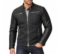 RED BRIDGE Uomo Giubbotto Manica Lunga Finta Pelle Biker Casuale Cotone Moda Giacca