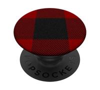 Red Buffalo Design Christmas Decor Plaid Pattern PopSockets PopGrip Adesivo