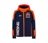 Red Bull - Felpa con Cappuccio con Zip Replica Team KTM - Zip a Tutta Lunghezza - Design Dinamico - Bambino- 116 - Blu/Arancione