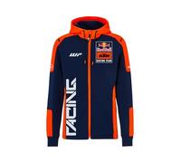 Red Bull - Felpa con cappuccio KTM Replica Team Zip - Merce ufficiale, stampa dinamica da corsa, qualità premium - Uomo - Taglia S - Blu/Arancione, blu/arancione, L/4XL