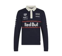 Red Bull Racing F1 Team, polo a maniche lunghe della collezione Heritage, prodotto ufficiale 2025, blu navy, blu navy, M