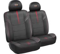 Red Bull Set Coprisedile Powerbar II Nero/Rosso per auto, confortevole, resistente, facile e veloce da installare (Set anteriore (6 pz))