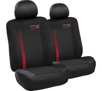 Red Bull Set Coprisedile Powerbar Nero/Rosso per auto, confortevole, resistente, facile e veloce da installare (Set anteriore (6 pz))