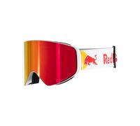 Red Bull Spect Eyewear - Maschera da sci - Jam Matt White / Brown with Red Mirror in Pelle - Bianco Bianco