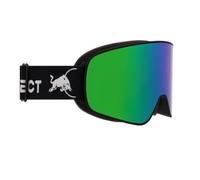 Red Bull SPECT RUSH 18GR3 Occhiali da sci - Nero opaco con lenti a specchio marrone/verde, unisex, 100% protezione UV, anti-appannamento e anti-graffio, compatibile con casco
