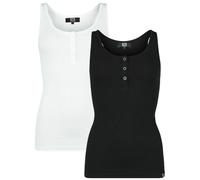 RED by EMP Donna Confezione Doppia di Top in Bianco e Nero S