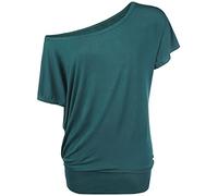 RED by EMP Donna Maglia Basic Verde a Maniche Lunghe XS