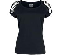 RED by EMP Donna T-Shirt Nera con Ritagli sulle Maniche S