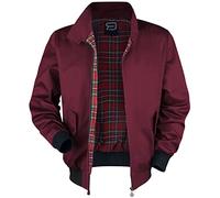 RED by EMP Uomo Giacca bomber rossa Bordeaux con colletto alto e fodera a quadretti