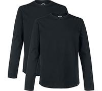 RED by EMP Uomo Maniche Lunghe Basic in Confezione Doppia di Colore Nero 5XL