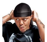 RED by Kiss Bow Wow Extreme Shine Silky Durag - Doo Rag lungo e traspirante per la massima compressione delle onde e spalline larghe e lisce (nero)