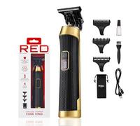 Red by Kiss Edge King - Rasoio senza fili, lama DLC Zero-Gapped per dettagli di precisione, ricarica rapida USB-C, fino a 4 ore di autonomia, custodia di lusso, copertura lame e accessori per la