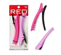 RED by Kiss Maxgator - Fermagli per capelli spessi, impugnatura antiscivolo con denti a doppia lunghezza, presa sicura senza ammaccature, confezione da 2 clip per sezionare i capelli