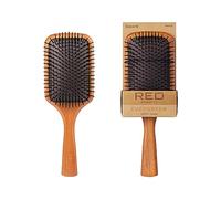 RED by Kiss Spazzola piatta in legno, spazzola districante per capelli, setole lunghe, in legno di faggio, per capelli spessi, ricci, sottili, lunghi, corti, bagnati e asciutti, lucentezza di lunga