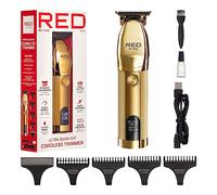 Red by Kiss Tagliacapelli e barba senza fili per uomo, impermeabile, professionale, ricaricabile, con display LCD, lama di precisione