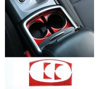 Red Carbon Fiber Water Cup Holder Cover Trim Decor for Dodge Charger 2015-2020