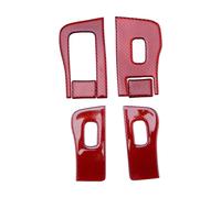 Red Carbon Fiber Window Lift Button Panel Cover Trim Set Fit for Tesla Model 3/Y