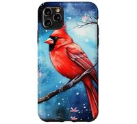 Red Cardinal Bird Blue Starry Night Pink Floral Sky Flower Custodia per iPhone 11 Pro Max