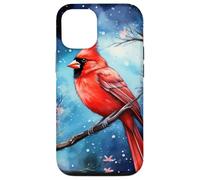 Red Cardinal Bird Blue Starry Night Pink Floral Sky Flower Custodia per iPhone 12/12 Pro