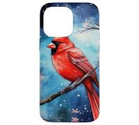 Red Cardinal Bird Blue Starry Night Pink Floral Sky Flower Custodia per iPhone 14 Pro Max