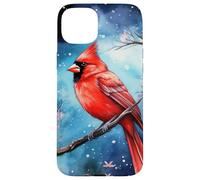 Red Cardinal Bird Blue Starry Night Pink Floral Sky Flower Custodia per iPhone 15 Plus
