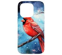 Red Cardinal Bird Blue Starry Night Pink Floral Sky Flower Custodia per iPhone 15 Pro