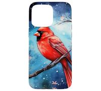 Red Cardinal Bird Blue Starry Night Pink Floral Sky Flower Custodia per iPhone 15 Pro Max