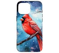 Red Cardinal Bird Blue Starry Night Pink Floral Sky Flower Custodia per iPhone 16 Pro Max