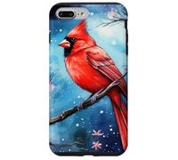 Red Cardinal Bird Blue Starry Night Pink Floral Sky Flower Custodia per iPhone 7 Plus/8 Plus