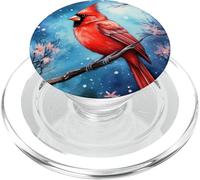 Red Cardinal Bird Blue Starry Night Pink Floral Sky Flower PopSockets PopGrip per MagSafe