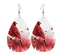 Red Cardinal Bird Orecchini Da Donna Penzolare Orecchini In Pelle Divertenti Orecchino In Pelle Per Donne Carnevale Cosplay