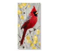 Red Cardinale copertura porta banner decorativo, vivace uccello e foglia motivi decorazione porta d'ingresso, interni ed esterni, autunno stagionale appeso sfondo 91 x 183 cm