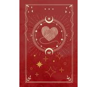 Red Celestial Yarn Heart Tarot-Inspired Blank Notebook: Romantic Fantasy Aesthetic with Moons, Stars & Magic Symbolism
