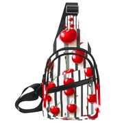 Red Cherries (4) Sling Zaino Borsa, Multicolore 01, 11.8x7x1.5in/30x18x4cm