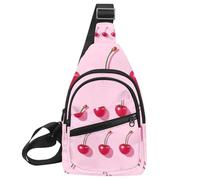 Red Cherries (4) Sling Zaino Borsa, Multicolore 17, 11.8x7x1.5in/30x18x4cm