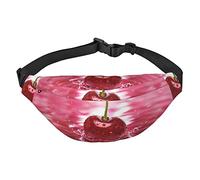 Red Cherries - Marsupio da viaggio e corsa, grande, alla moda, carino, per sport all'aria aperta, ciliegie rosse, Taglia unica
