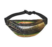 Red Cherries - Marsupio da viaggio e corsa, grande, alla moda, carino, per sport all'aria aperta, Sfondo verde campo da baseball, Taglia unica