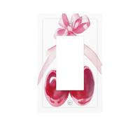 Red Cherries with Soft Pink Ribbon Watercolor Light Switch Wall Plate Faceplate Cover Single Rocker 1 Gang Decorator Outlet Presa Coperture per Home Kitchen Room Bagno Decor