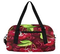 Red Cherry - Borsone da viaggio per bambini con motivo a frutta, leggero, per sport, palestra, per bambini, per la notte, weekender, da portare con sé, da portare con sé, da portare con sé, Rosso