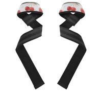 Red Cherry Bow Polsiere 66 cm Neoprene Imbottito Coppia di Cinghie da Palestra per Allenamento, Palestra, Powerlifting, Bodybuilding Munequeras para levantamiento de pesas