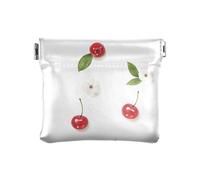 Red Cherry Fruits - Portamonete da donna, in pelle, con grazioso portamonete e cosmetici, per uomo e donna, da viaggio, Frutti di ciliegia rossa, 4.33"(L) x 3.74"(W) x 0.39"(H), classico